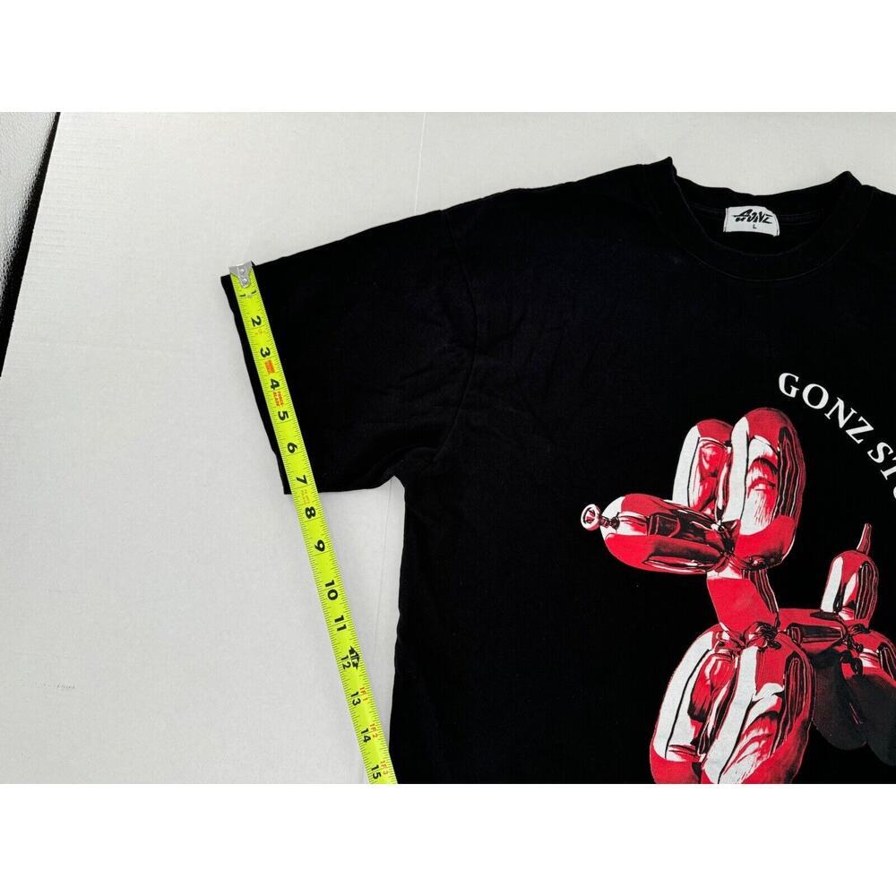 Vtg Gonz T Shirt Size Large Jeff Koones Balloon Dog Les Brown Black Grunge 90’s - Picture 7 of 9